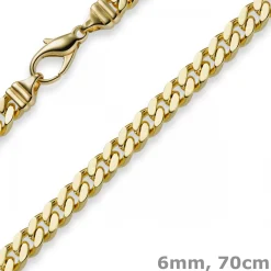 6mm Panzerkette Kette Collier aus 750 Gold Gelbgold Goldkette 70cm Herren