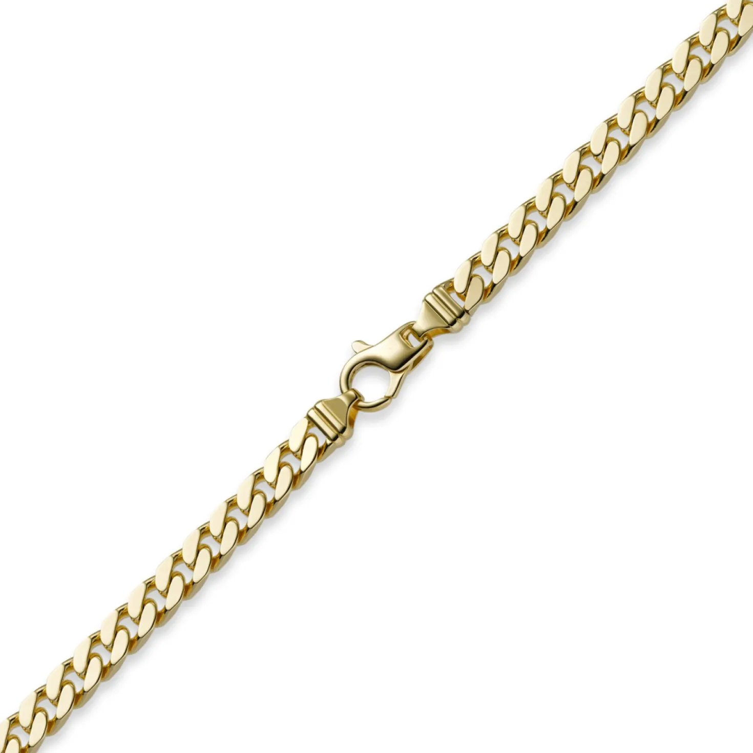 7mm Panzerkette Kette Collier aus 585 Gold Gelbgold, Goldkette, 55cm