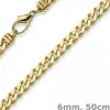 6mm Panzerkette Kette Collier aus 750 Gold Gelbgold, Goldkette, 50cm