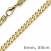 6mm Panzerkette Kette Collier aus 585 Gold Gelbgold, Goldkette, 50cm