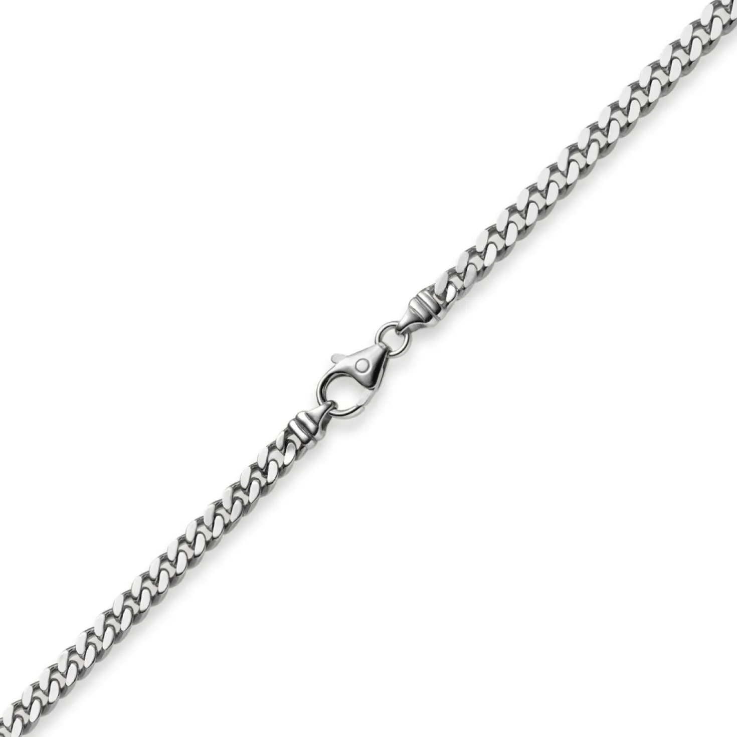 4mm Panzerkette Kette Collier aus 750 Gold Weißgold, Goldkette, 55cm