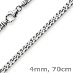 4mm Panzerkette Kette Collier aus 585 Gold Weißgold Goldkette 70cm Unisex