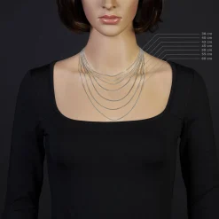 1,5mm Panzerkette Kette Collier aus 585 Gold Weißgold Halsschmuck 50cm