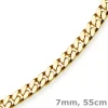 7mm Panzerkette Kette Collier diamantiert, 750 Gold Gelbgold massiv, 55cm