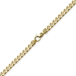 7mm Panzerkette Kette Collier diamantiert, 750 Gold Gelbgold massiv, 55cm