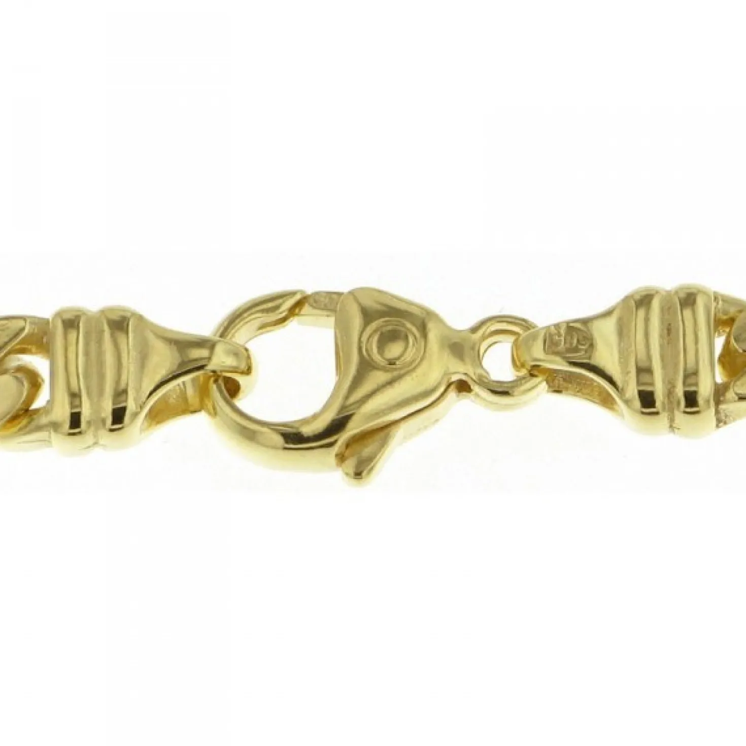 5mm Panzerkette Kette Collier diamantiert, 750 Gold Gelbgold massiv, 60cm