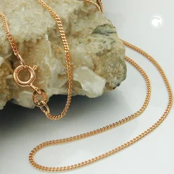 1mm Panzerkette Kette Collier Halskette aus 585 Gold Rotgold, 50cm