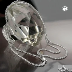 2mm Panzerkette Kette Collier Halskette, 925 Silber, diamantiert, 50cm