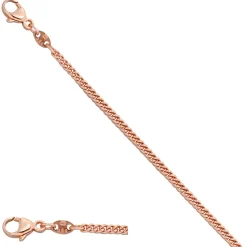 2,0mm Panzerkette Kette Collier, 585 Rotgold Gold, Goldkette, 45 cm