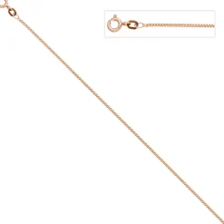 1,3mm Panzerkette Kette Halskette Collier aus 925 Silber rotgold vergoldet 45cm