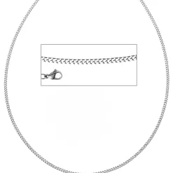 2mm Panzerkette Kette Halskette Collier Halsschmuck aus Edelstahl, 38cm