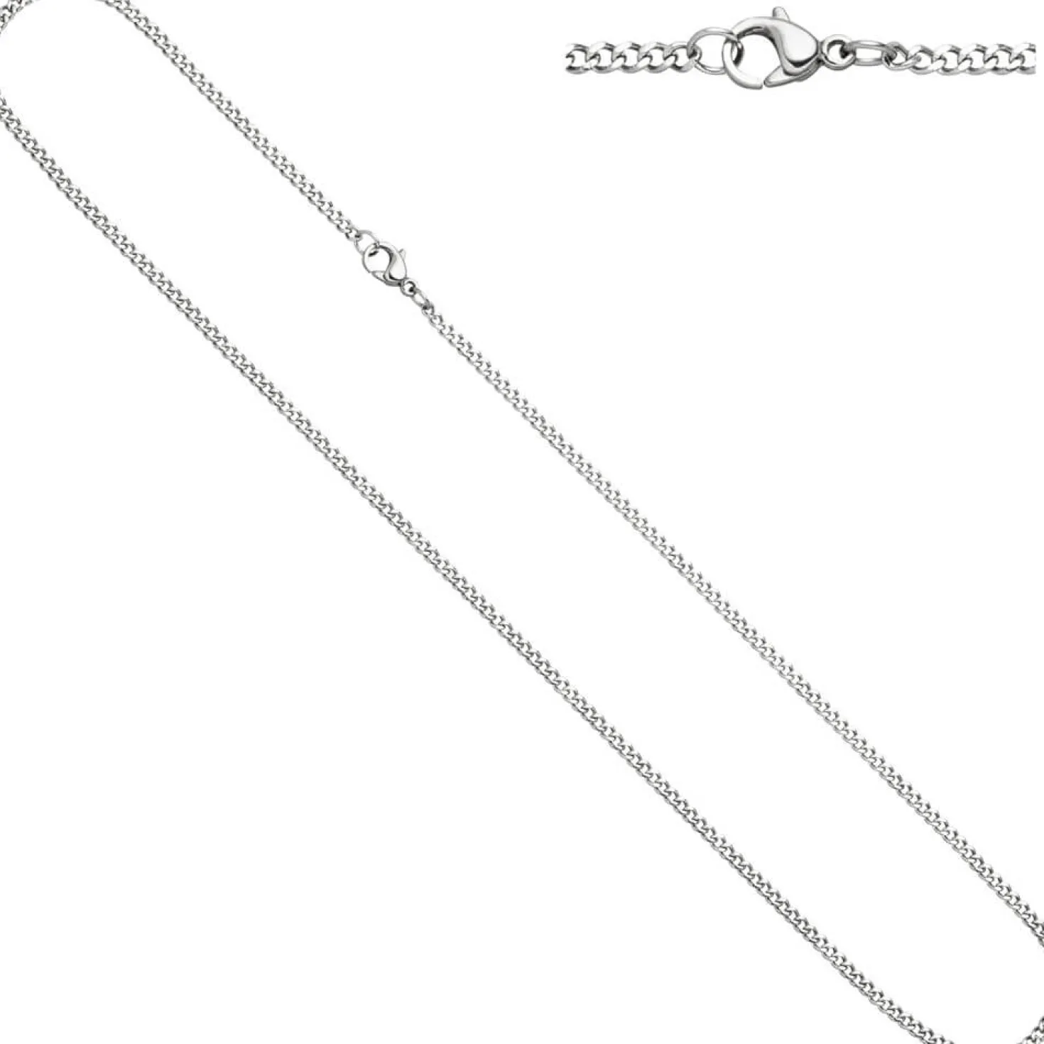 2mm Panzerkette Kette Halskette Collier Halsschmuck aus Edelstahl, 38cm