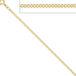 2,1mm Panzerkette Kette Halskette Halsschmuck Goldkette 333 Gold Gelbgold, 80cm