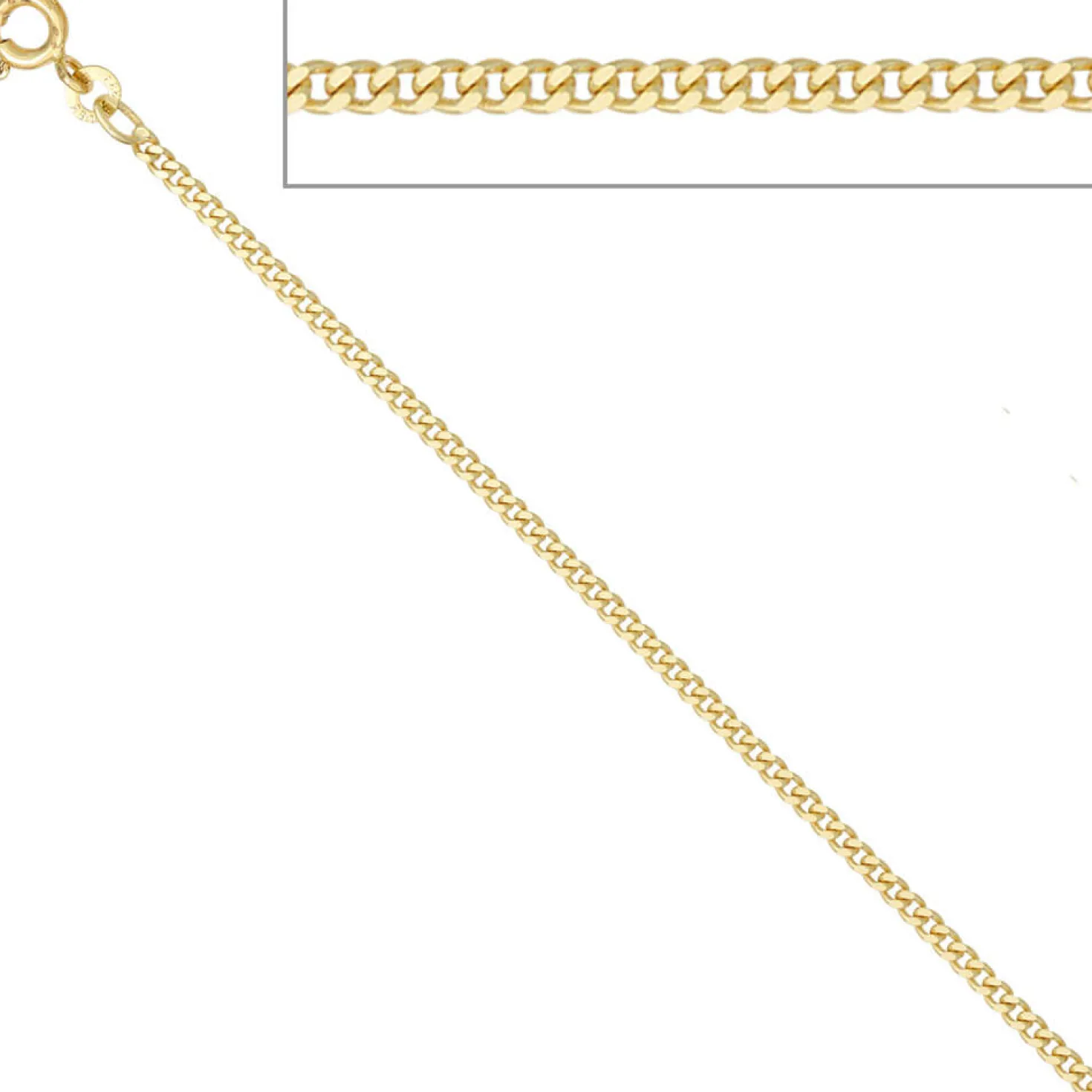 2,1mm Panzerkette Kette Halskette Halsschmuck Goldkette 333 Gold Gelbgold, 80cm