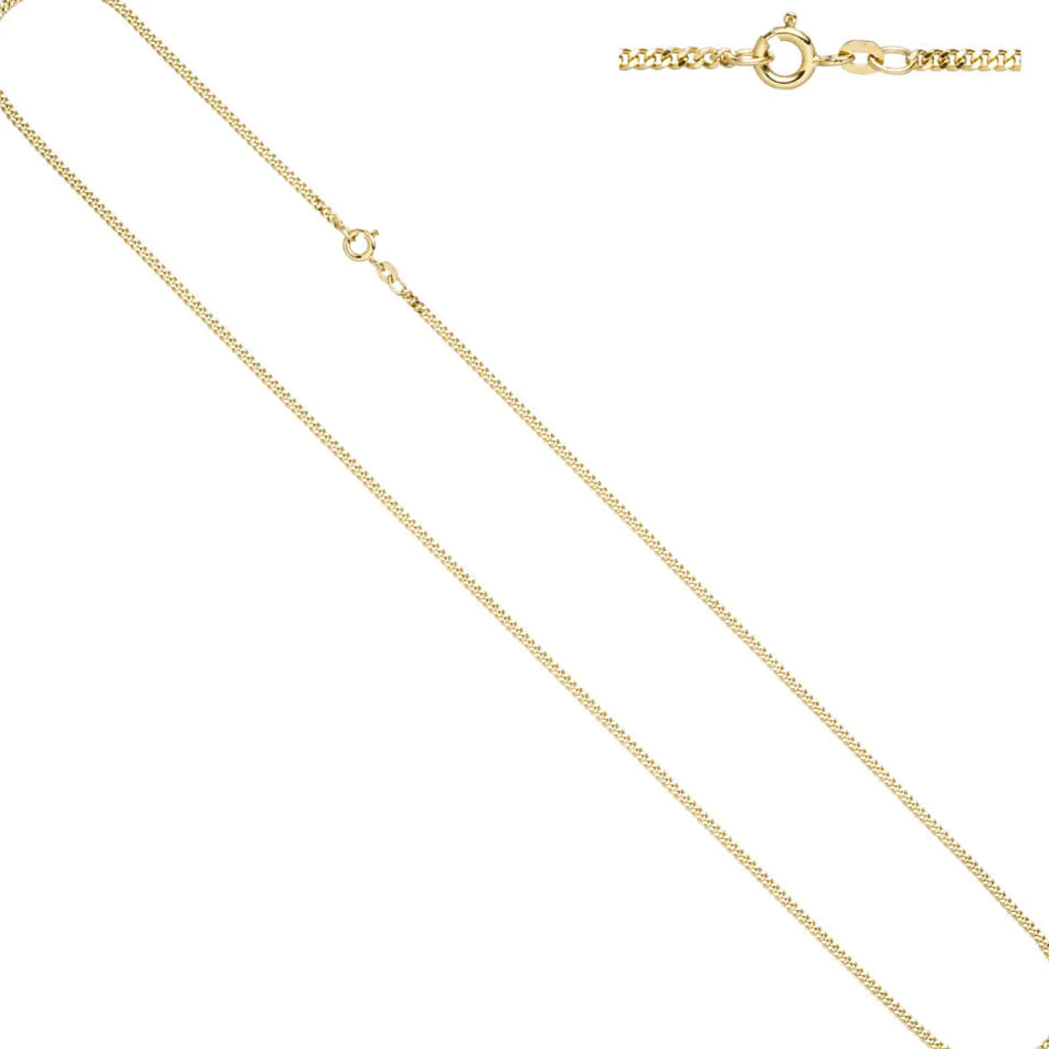 2,1mm Panzerkette Kette Halskette Halsschmuck Goldkette 333 Gold Gelbgold, 80cm