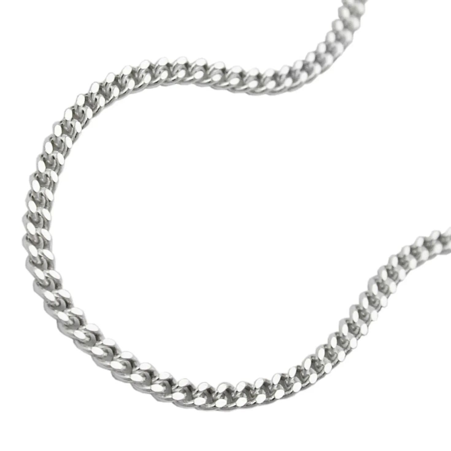 1,7mm Panzerkette Kette, 925 Silber, Silberkette, diamantiert, 55 cm