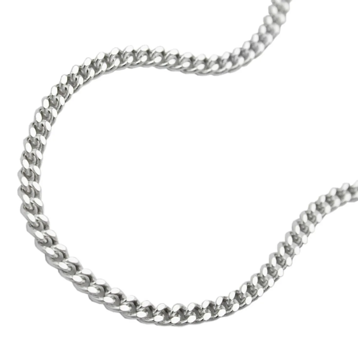 1,7mm Panzerkette Kette, 925 Silber, Silberkette, diamantiert, 45 cm