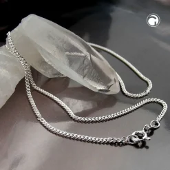 1,7mm Panzerkette Kette, 925 Silber, Silberkette, diamantiert, 45 cm