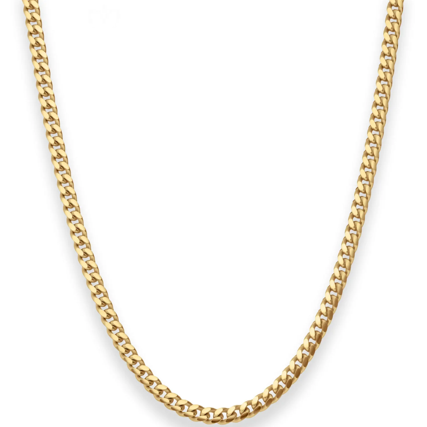 4mm Panzerkette oval diamantiert Collier Halskette aus 585 Gold Gelbgold 60cm