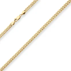 4,7mm Panzerkette oval diamantiert Collier Halskette aus 585 Gold Gelbgold 55cm