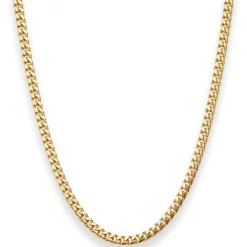 4mm Panzerkette oval diamantiert Collier Halskette aus 585 Gold Gelbgold 50cm