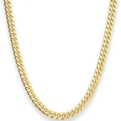 6mm Panzerkette oval diamantiert Kette Collier aus 585 Gold Gelbgold 45cm