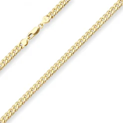 6mm Panzerkette oval diamantiert Kette Collier aus 585 Gold Gelbgold 45cm
