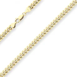 6mm Panzerkette oval diamantiert Kette Collier aus 585 Gold Gelbgold 45cm