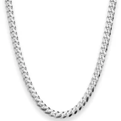 5,9mm Panzerkette oval diamantiert Kette Collier aus 925 Silber rhodiniert 60cm