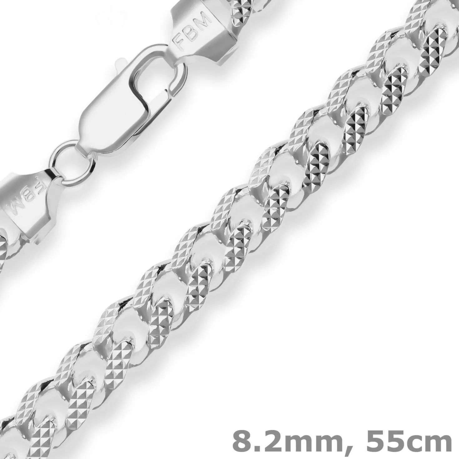 8,2mm Panzerkette oval Silberkette Collier Halskette aus 925 Silber 55cm