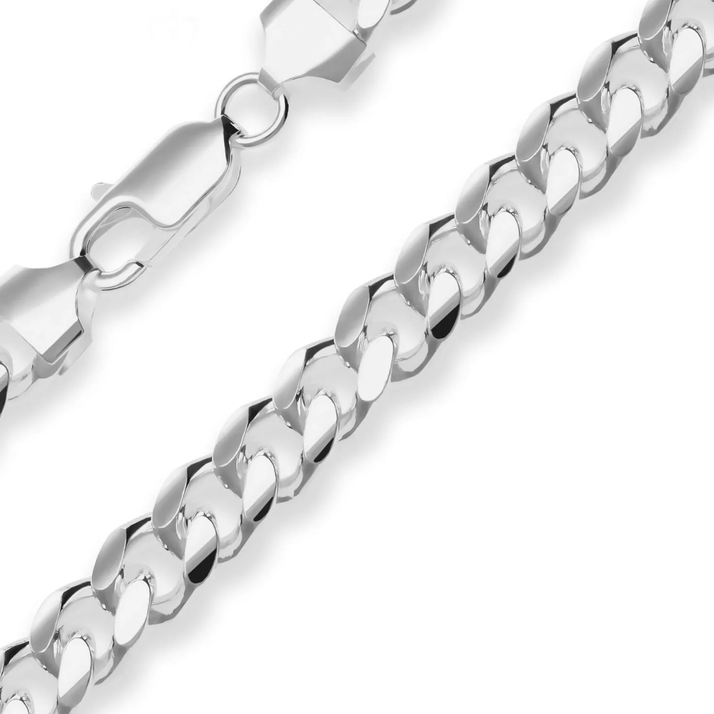 8,2mm Panzerkette oval Silberkette Collier Halskette aus 925 Silber 60cm