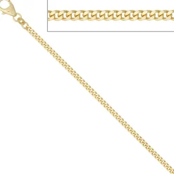 2,3mm Panzerkette Panzer Kette Collier 333 Gelbgold 70cm Halskette Halsschmuck