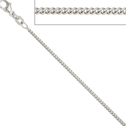 1,6mm Panzerkette Panzer Kette Collier, 925 Silber, Silberkette, 38 cm