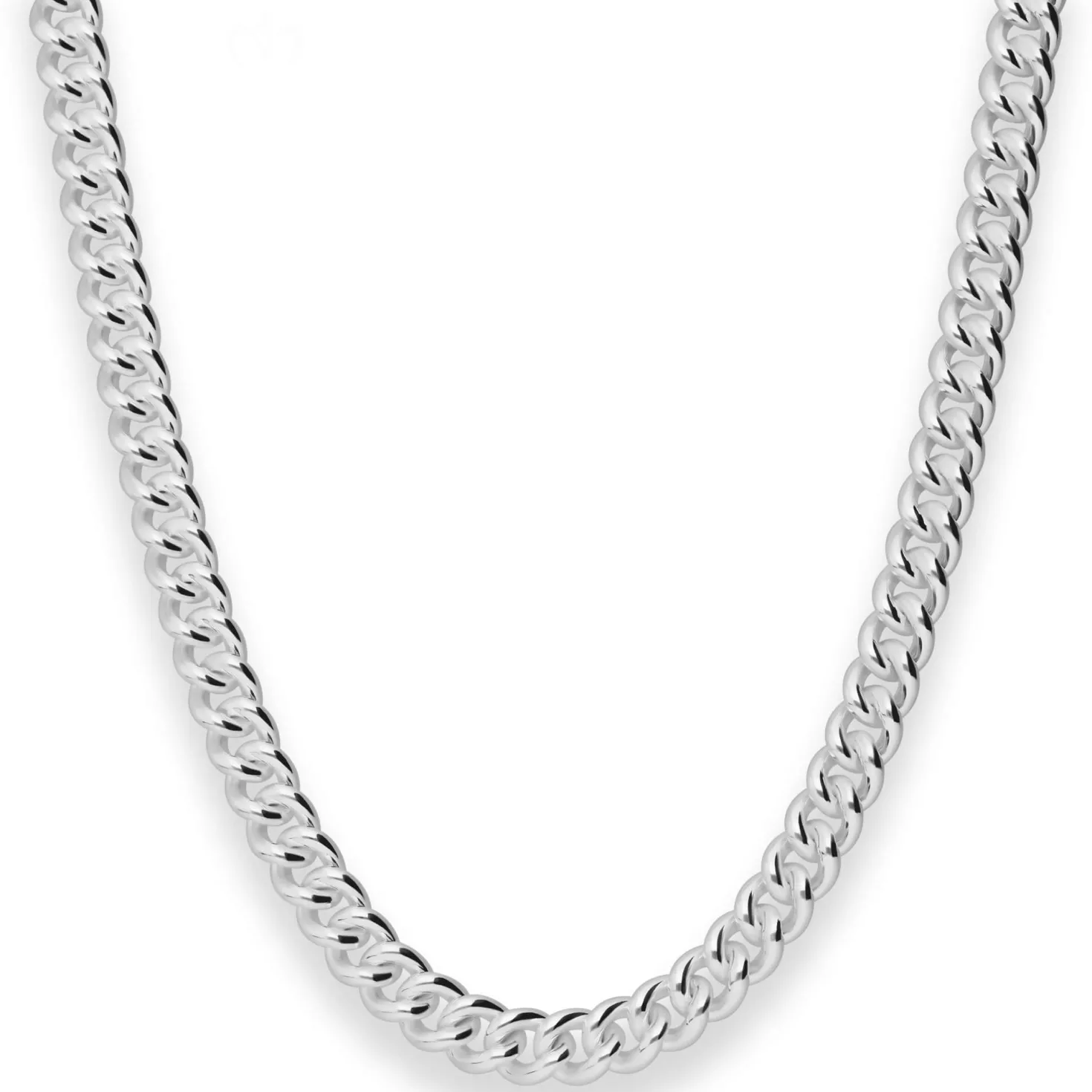 6,9mm Panzerkette rund Silberkette Collier Halskette aus 925 Silber 45cm