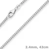 2,4mm Panzerkette Silberkette Collier Halskette aus 925 Silber 42cm