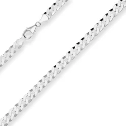 7,5mm Panzerkette Silberkette Collier Halskette aus 925 Silber 45cm