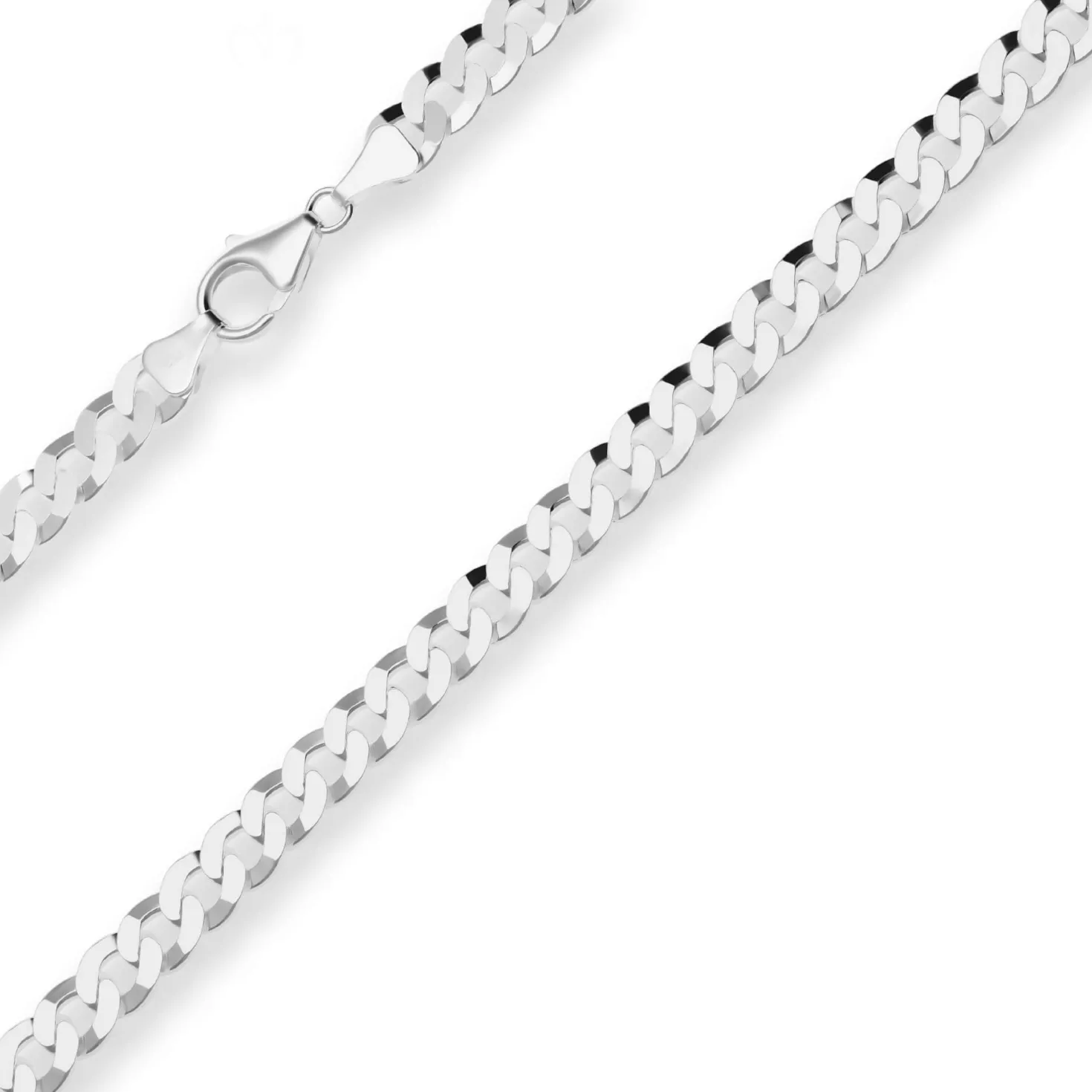 7,5mm Panzerkette Silberkette Collier Halskette aus 925 Silber 45cm
