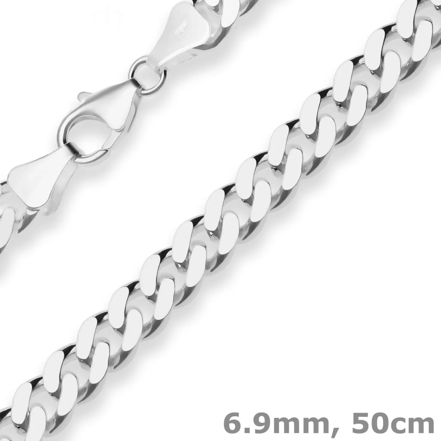 6,9mm Panzerkette Silberkette Collier Halskette aus 925 Silber 50cm