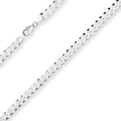 6,9mm Panzerkette Silberkette Collier Halskette aus 925 Silber 45cm