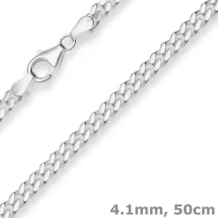 4,1mm Panzerkette Silberkette Collier Halskette aus 925 Silber 50cm
