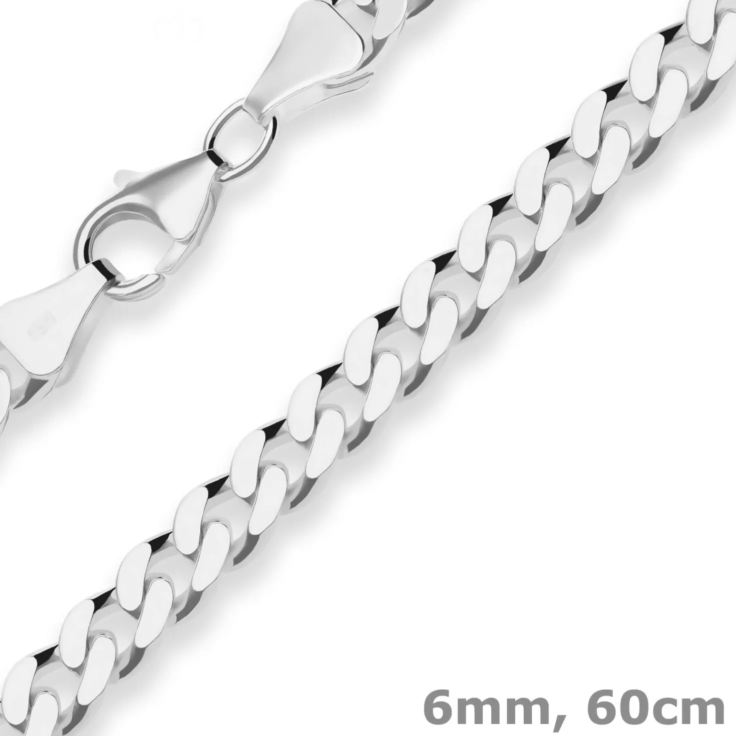 6mm Panzerkette Silberkette Collier Halskette aus 925 Silber 60cm