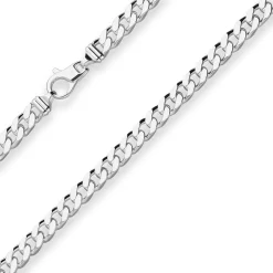 7mm Panzerkette Silberkette Collier Halskette aus 925 Silber 55cm