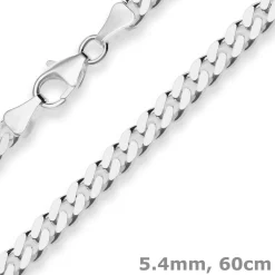 5,4mm Panzerkette Silberkette Collier Halskette aus 925 Silber 60cm