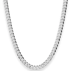 5,5mm Panzerkette Silberkette Collier Halskette aus 925 Silber rhodiniert 55cm