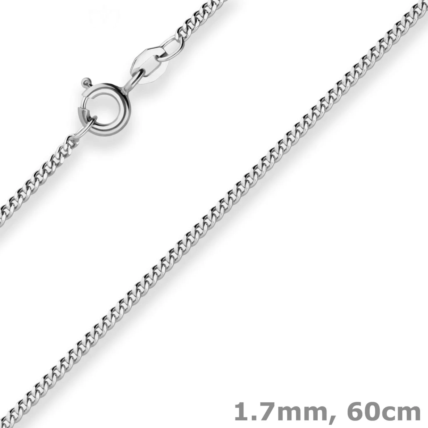 1,7mm Panzerkette Silberkette Collier Halskette aus 925 Silber rhodiniert 60cm