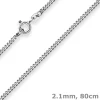 2,1mm Panzerkette Silberkette Collier Halskette aus 925 Silber rhodiniert 80cm