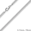 2,7mm Panzerkette Silberkette Collier Halskette aus 925 Silber rhodiniert 70cm