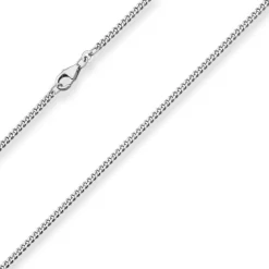 2,4mm Panzerkette Silberkette Collier Halskette aus 925 Silber rhodiniert 55cm