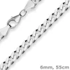 6mm Panzerkette Silberkette Collier Halskette aus 925 Silber rhodiniert 55cm