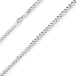 4,5mm Panzerkette Silberkette Collier Halskette aus 925 Silber rhodiniert 55cm